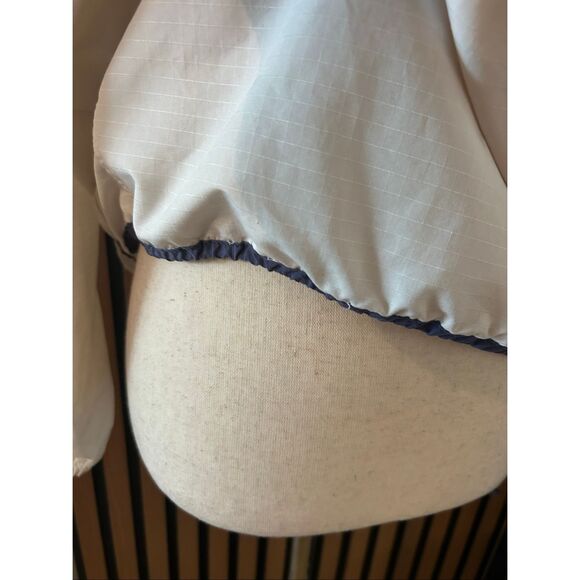 Nike vintage 1/4 zip hooded windbreaker style jacket m white striped Y2K - Picture 2 of 7